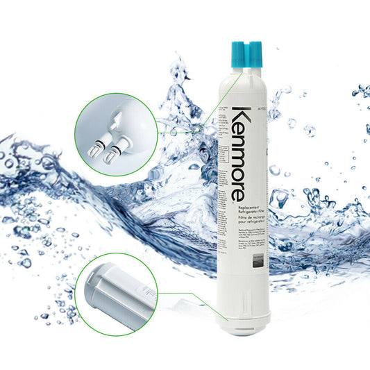 Kenmore 9083 water filter with water splashes on a white background