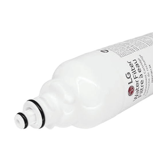 White water filter cartridge with LG branding on a white background