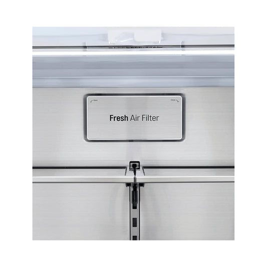 LG Refrigerator Model LRMVS2806D Freezer Air Filter Replacement Cartridge Compartment Fresh air filter labeled with a white background