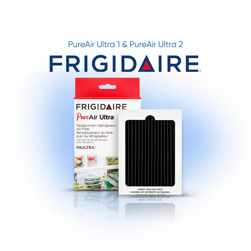 Frigidaire PureAir Ultra refrigerator air filter PAULTRA replacement with packaging, compatible PureAir Ultra 1 and PureAir Ultra 2 fridge air filter for odor removal and fresh air circulation