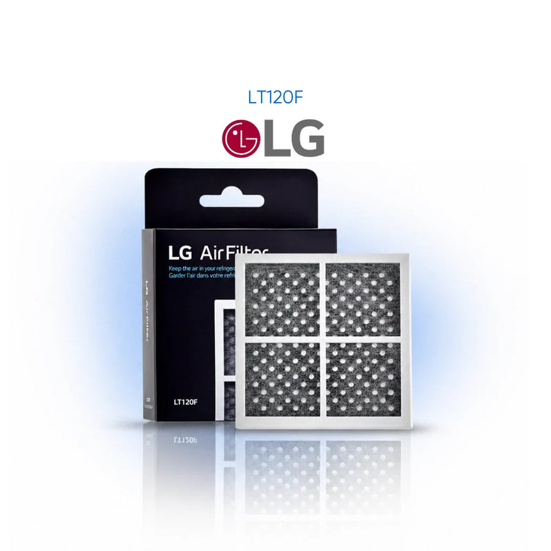 LG LT120F refrigerator air filter replacement with packaging, LG fridge air filter helps remove odors and keeps fresh air circulation inside refrigerator