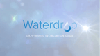 Installation guide for Waterdrop product with a water droplet icon on a light blue background