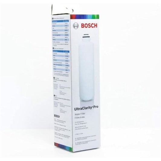 Bosch UltraClarity Pro water filter packaging on a white background