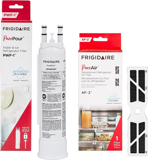 Frigidaire PurePour PWF-1 (FPPWFU01) & PureAir AF-2 (FRGPAAF2) Water & Air Filter Combo Kit