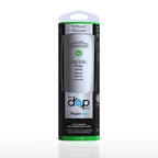 Droplet water filter packaging on a white background