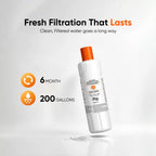 EveryDrop Filter 2 refrigerator water filter  KFIS29PBMS02 delivers 6 months or 200 gallons of filtration capacity for clean, fresh-tasting water.