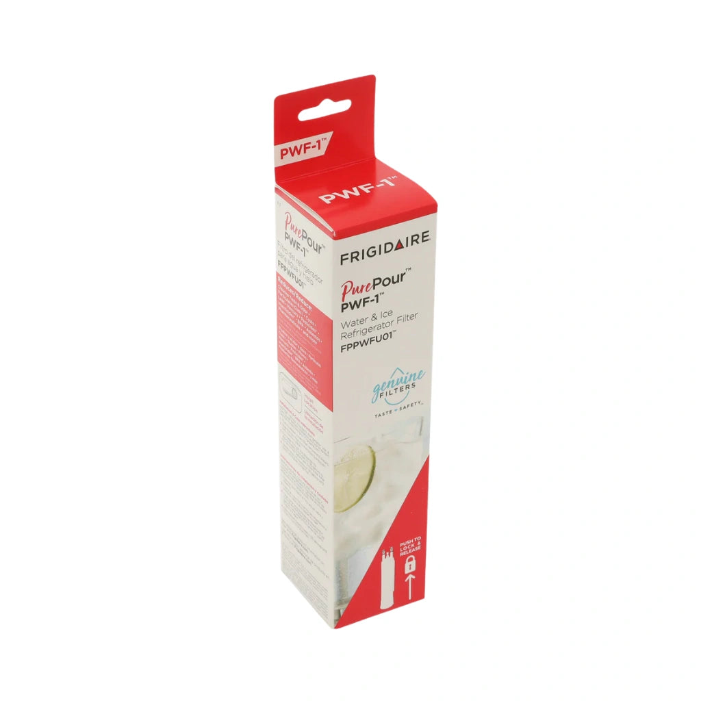 Frigidaire water filter packaging on a white background