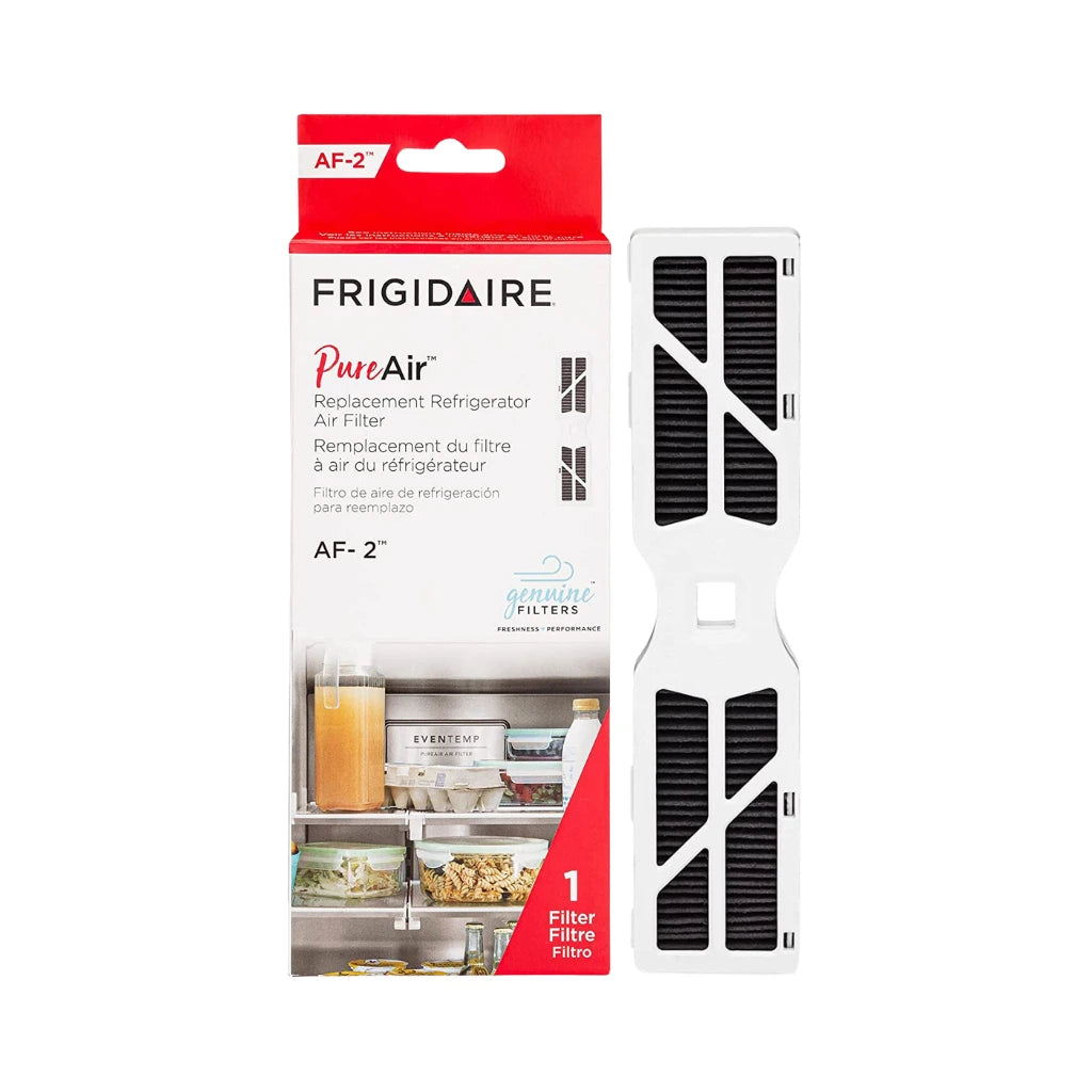 Frigidaire PureAir refrigerator air filter packaging on a white background
