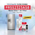 Frigidaire FRSS2323AS8 refrigerator with PWF1 water filter and PAULTRA2 air filter combo replacement set.