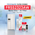 Frigidaire FRSS2323AW refrigerator with PWF1 water filter and PAULTRA2 air filter combo replacement set.