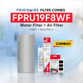 Frigidaire FPRU19F8WF refrigerator with PWF1 water filter and PAULTRA2 air filter combo replacement set.