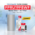 Frigidaire FPRU19F8WF refrigerator with PWF1 water filter and PAULTRA2 air filter combo replacement set.