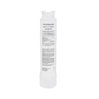 Close-up view of a single Frigidaire PureSource Ultra II EPTWFU01 refrigerator water filter replacement cartridge standing upright against a white background, clearly displaying its detailed specification label and 6-month replacement instructions.