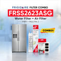 Frigidaire FRSS2623ASG refrigerator with PWF1 water filter and PAULTRA2 air filter combo replacement set.