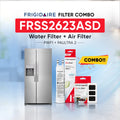 Frigidaire FRSS26L3AF7 refrigerator with PWF1 water filter and PAULTRA2 air filter combo replacement set.