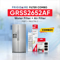 Frigidaire GRSS2652AF refrigerator with PWF1 water filter and PAULTRA2 air filter combo replacement set.