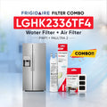Frigidaire LGHK2336TF4 refrigerator with PWF1 water filter and PAULTRA2 air filter combo replacement set.