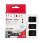 Frigidaire PureAir Ultral Replacement Refrigerator Air Filter packaging with filters displayed.