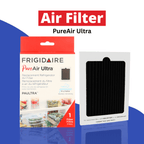 Frigidaire PureAir Ultra air filter packaging on a blue and white background