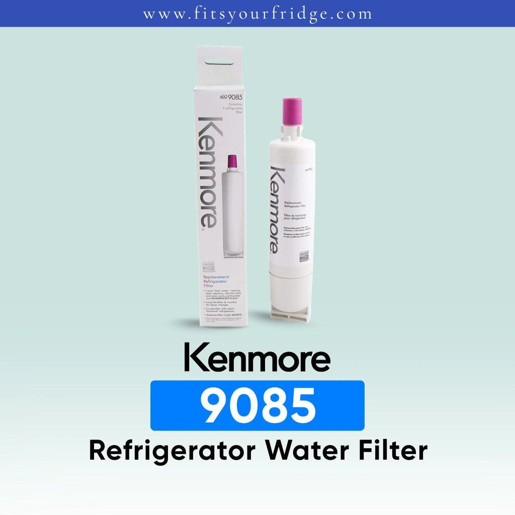 Kenmore 9085 refrigerator water filter replacement with genuine Kenmore filter cartridge and retail packaging, designed to provide cleaner, fresher drinking water and dependable refrigerator filtration performance