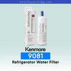 Kenmore 9081 - 46-9081 refrigerator water filter replacement with genuine Kenmore filter cartridge and retail packaging, designed for cleaner, fresher drinking water and refrigerator filtration systems