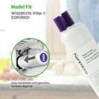 Kenmore refrigerator filter with model details and installation instructions.