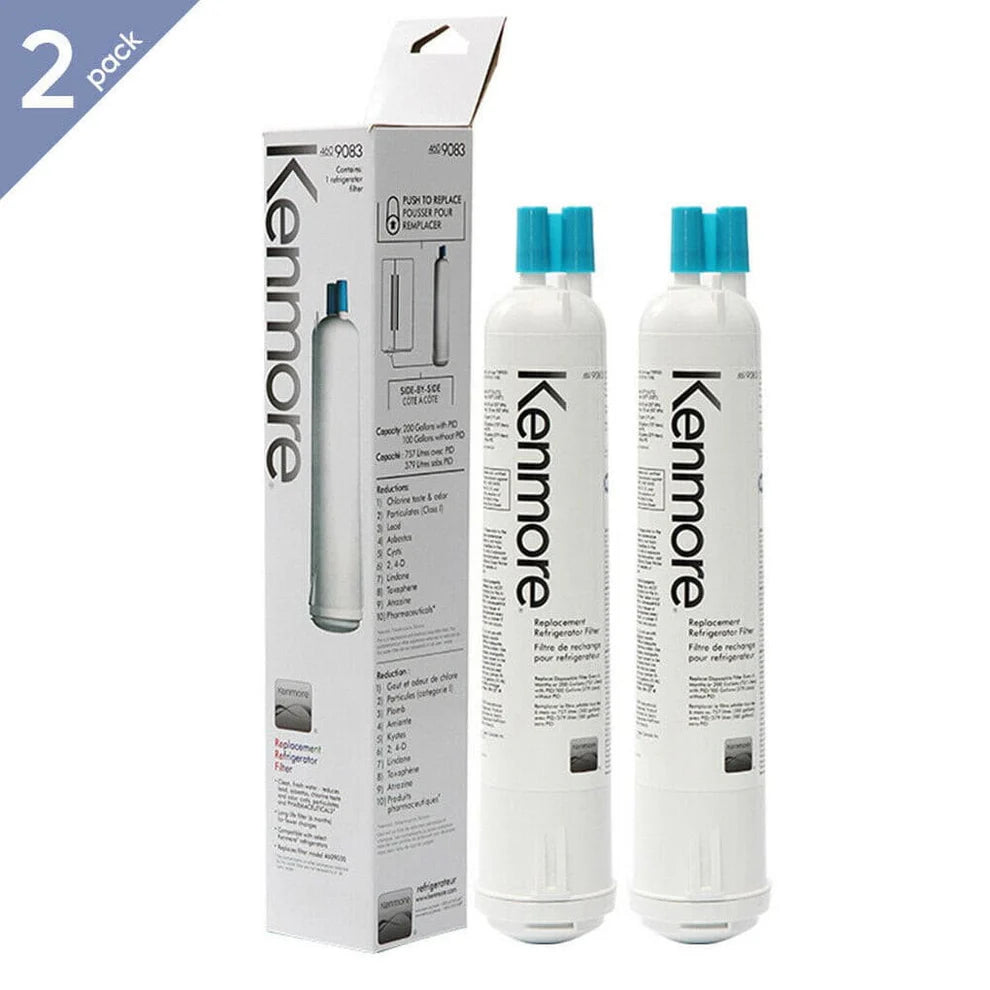 Two Kenmore water 9083 filters with packaging on a white background