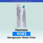 Kenmore 9083 refrigerator water filter replacement with genuine Kenmore filter cartridge and packaging, designed for cleaner, fresher drinking water and reliable refrigerator filtration performance