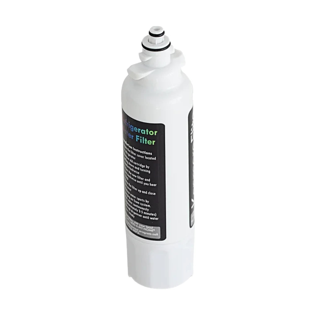 White refrigerator water filter on a white background