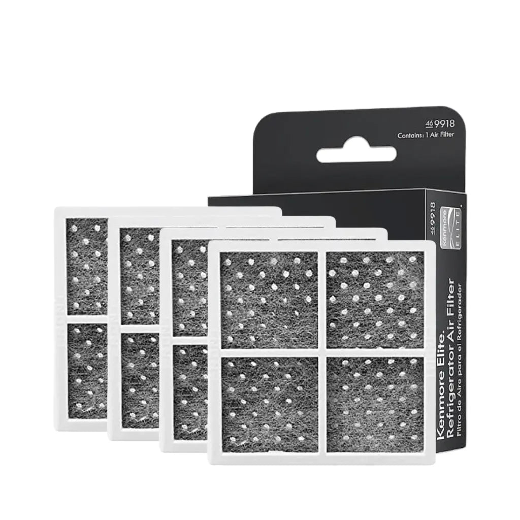 Set of Kenmore Elite air filters in packaging on a white background