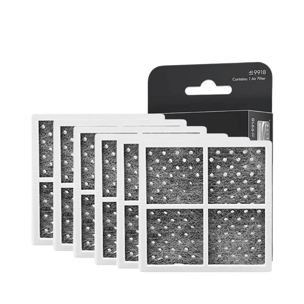 Packaging of air filter sheets with a clear background