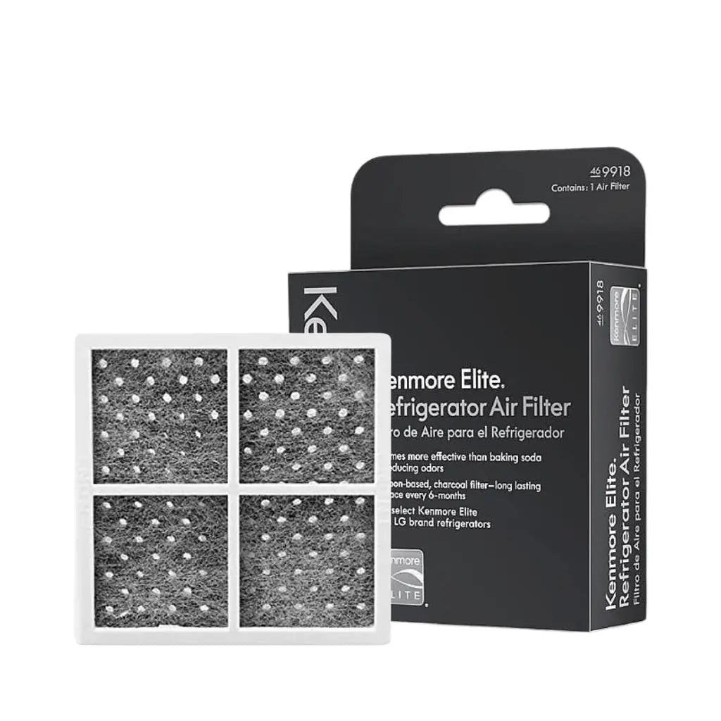 Kenmore Elite refrigerator air filter packaging on a white background