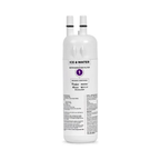 White refrigerator filter with text on a white background