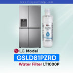 LG GSLD81PZRD refrigerator with LT1000P water filter replacement for clean drinking water and ice