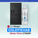 LG GSLE91EVAB refrigerator with LT1000P water filter replacement for clean drinking water and ice