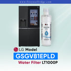 LG GSGV81EPLD refrigerator with LT1000P water filter replacement for clean drinking water and ice