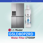 LG GSLD80PZRD refrigerator with LT1000P water filter replacement for clean drinking water and ice