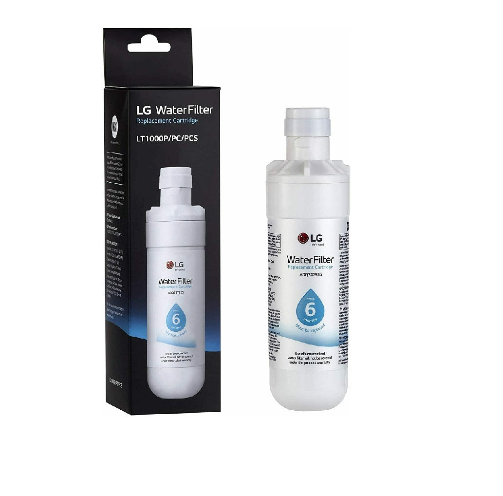 LG GSXV80PZLE Refrigerator Water Filter with Package on a white background