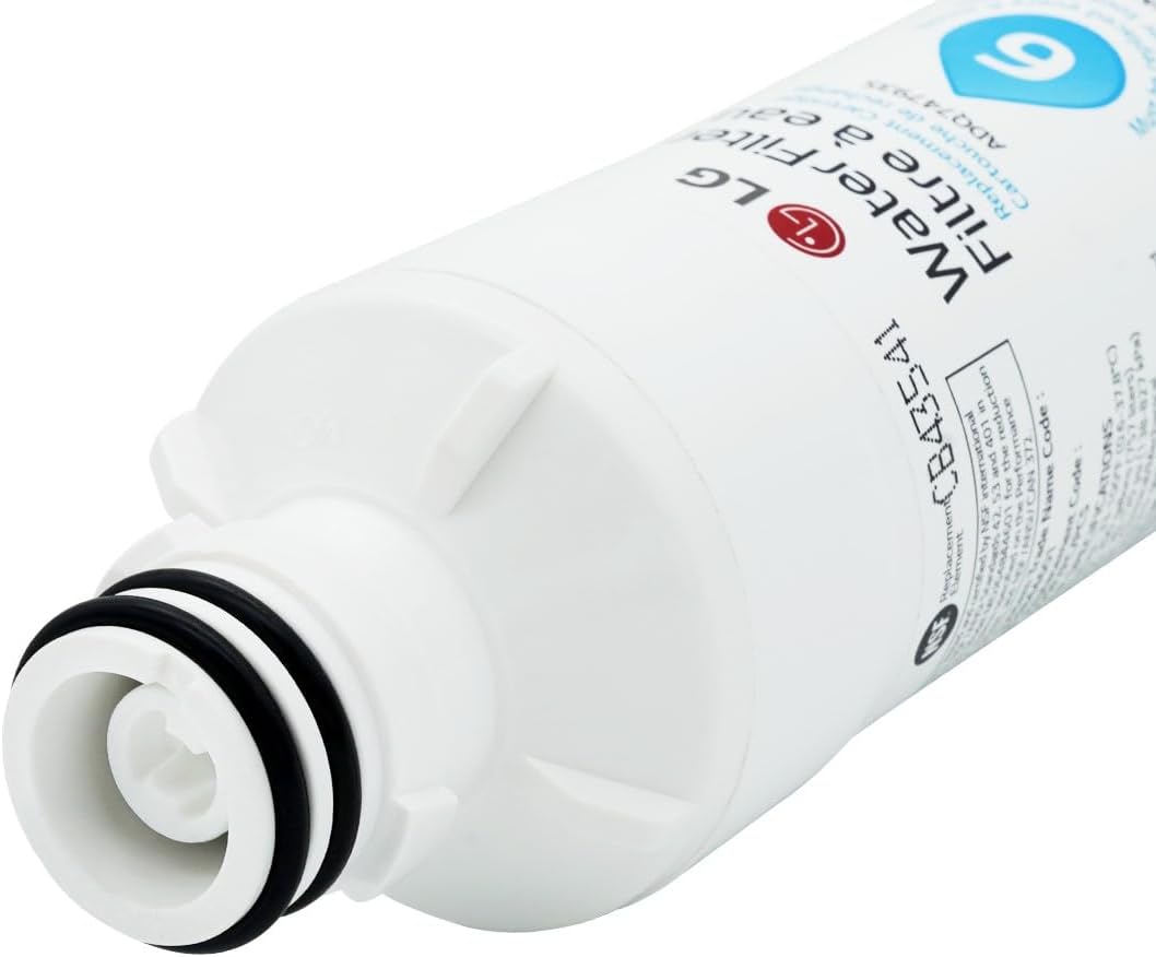 LG LRFXC2606S water filter cartridge with branding on a white background