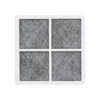 Four-section air filter with a white frame on a white background