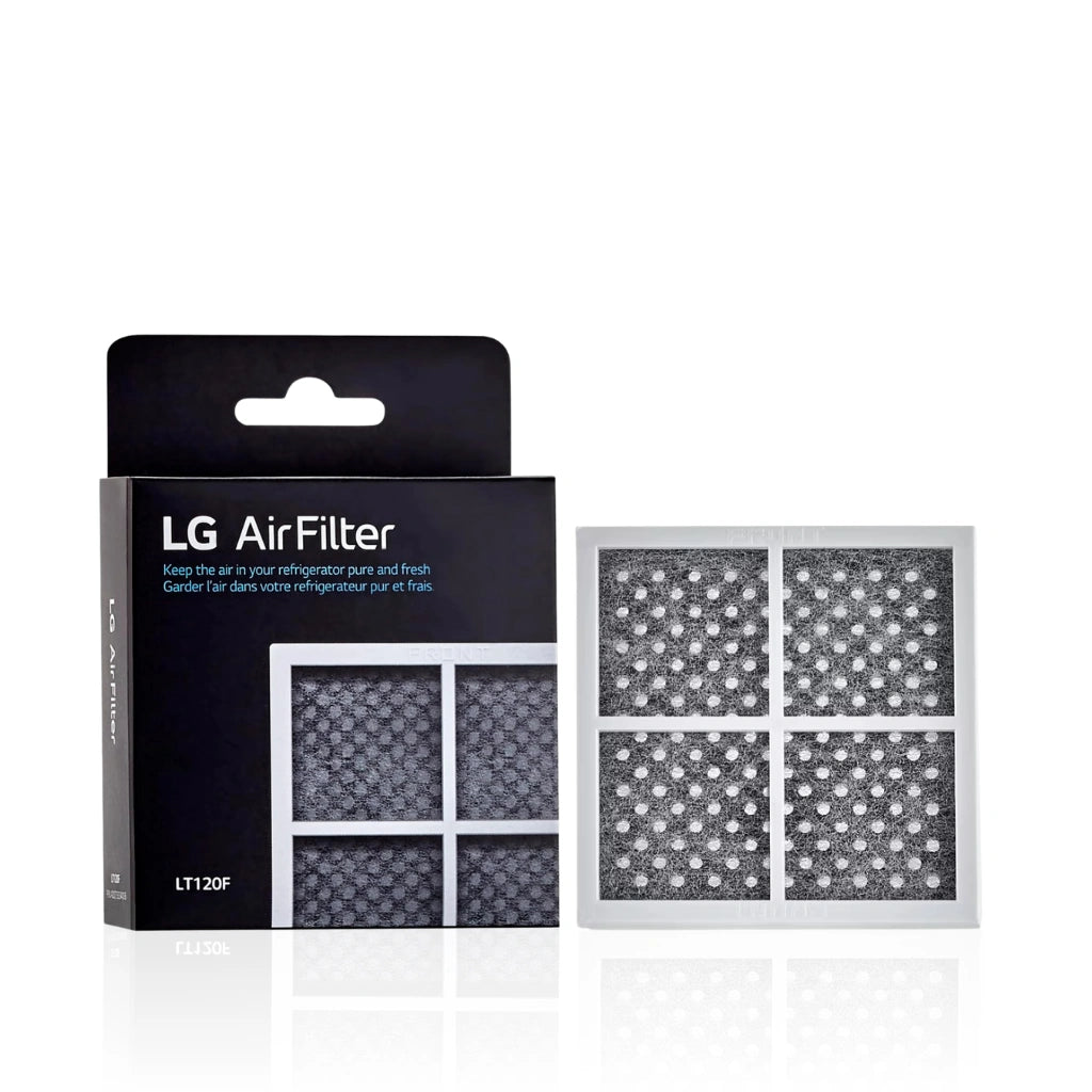 LG 120F air filter with packaging in white backgrount