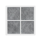 Gray air filter in a white frame on a white background