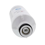 White water filter cartridge on a white background