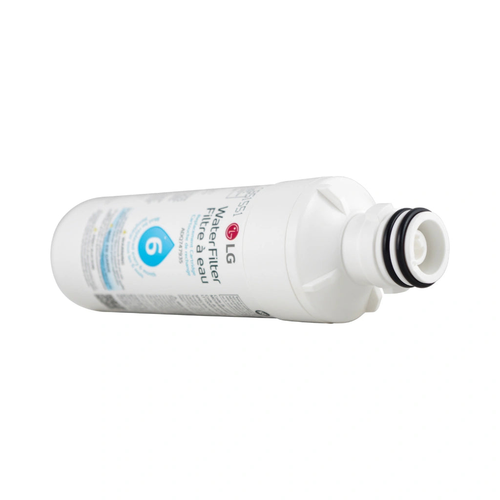 LG water filter on a white background