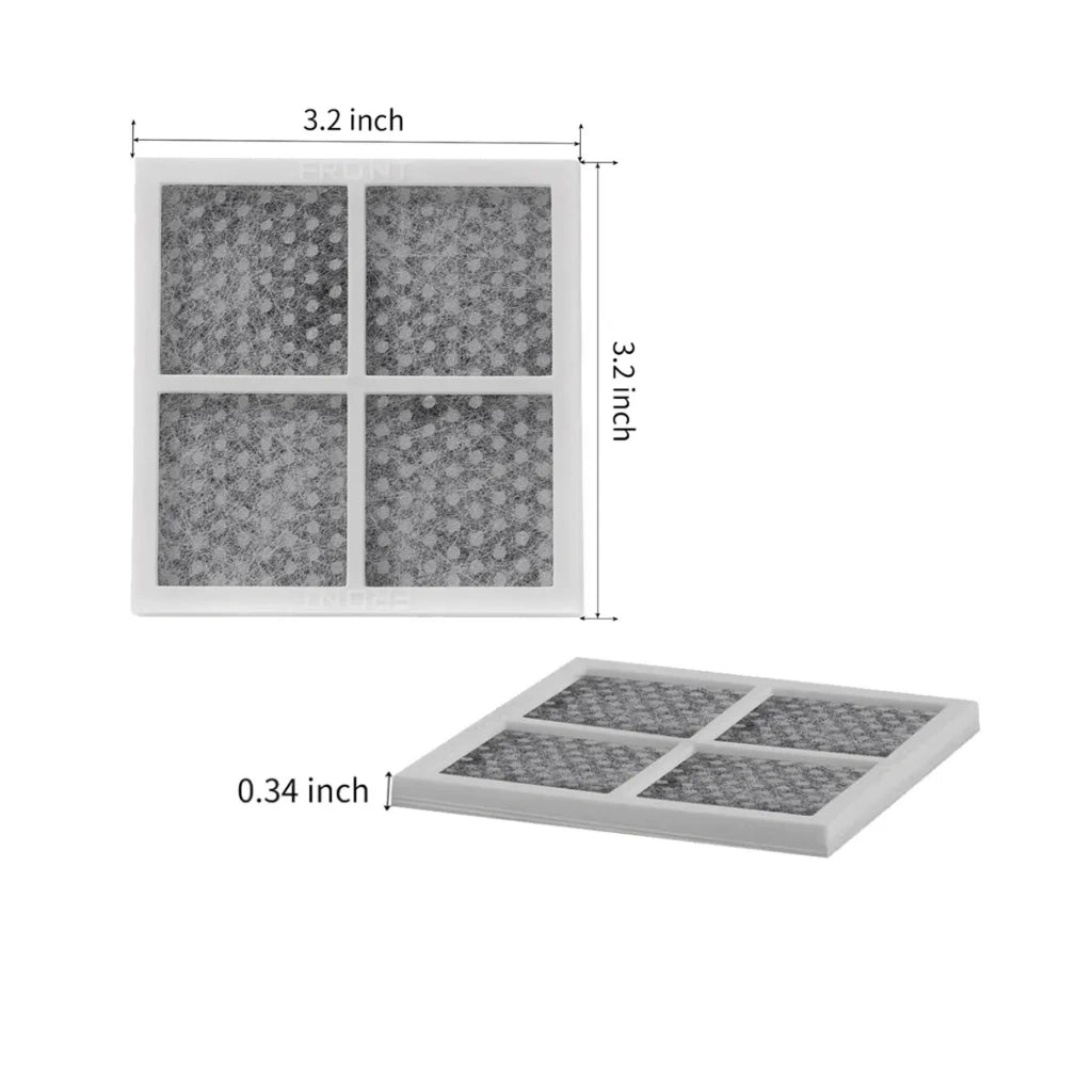 Air filter with dimensions labeled on a white background