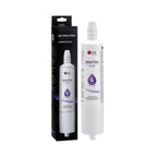 LG water filter with packaging on a white background