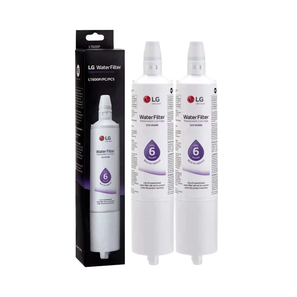 LG LT600P water filter 2 pack replacement cartridges 5231JA2006 for refrigerator filtration
