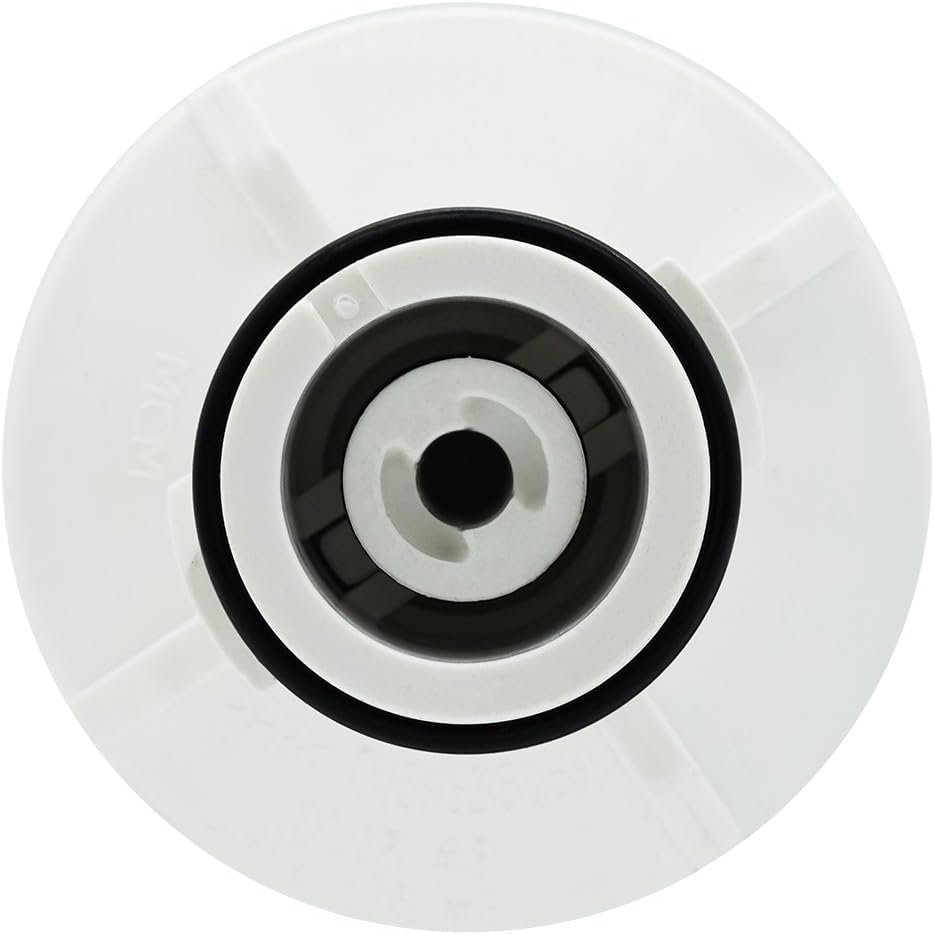 LG Refrigerator LFXS26973S Water Filter white pulley wheel with black center on a white background
