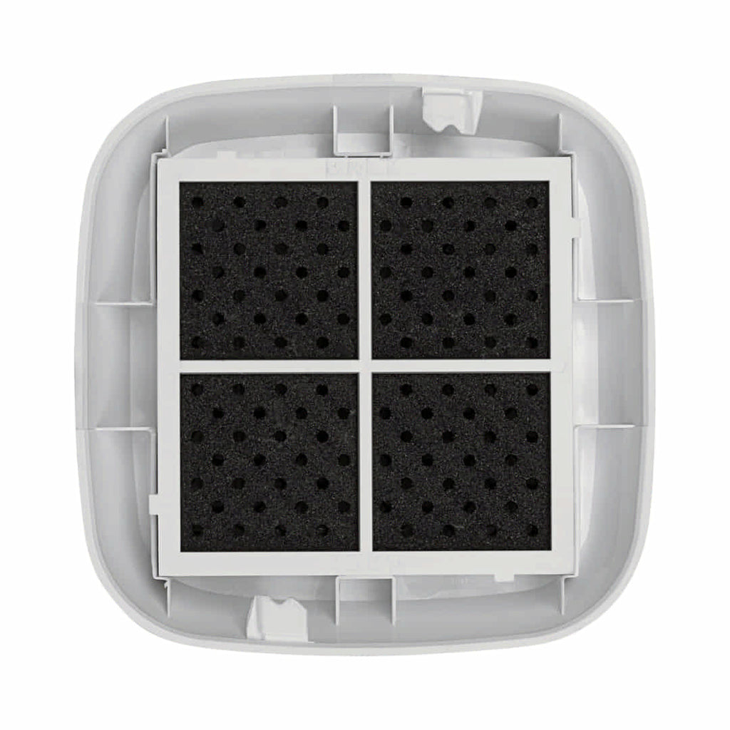 LG Refrigerator Model LFXS26973S Air Filter Replacement with black pleated media in a white housing on a white background