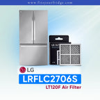 LG LRFLC2706S refrigerator with compatible LT120F air filter replacement for fresher air and odor reduction inside your fridge.
